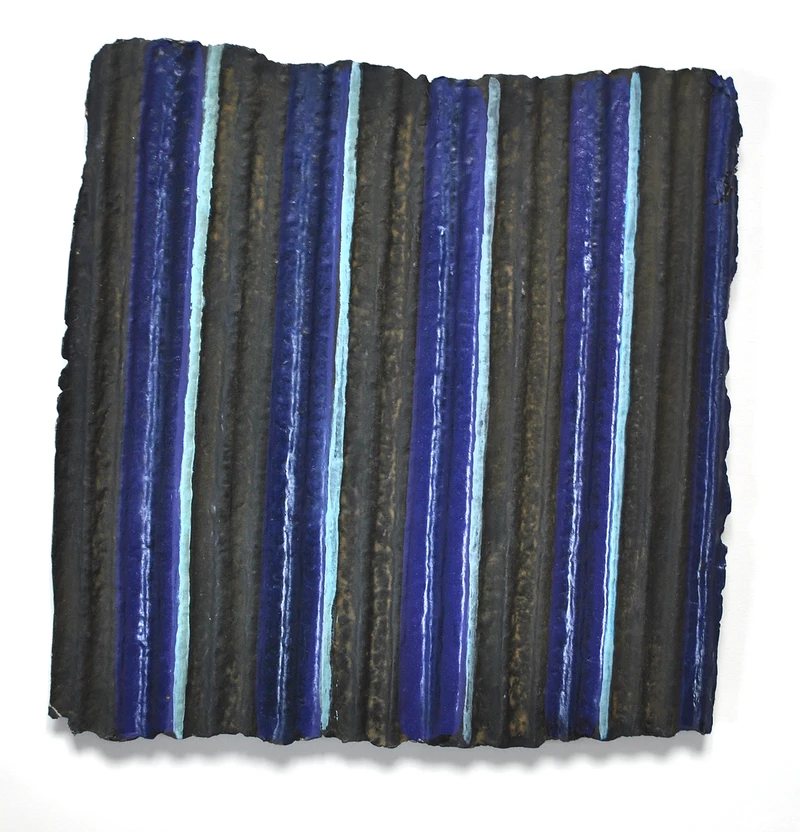 Streifen_2024_Acryl_auf_handgeschopftem_Papier